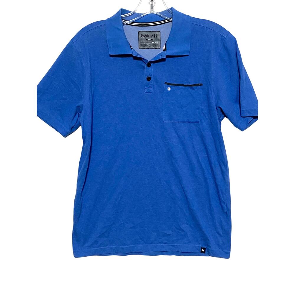 Hurley Nike Dri Fit Blue Pocket Polo Shirt Men S Athleisure Sporty Preppy Casual